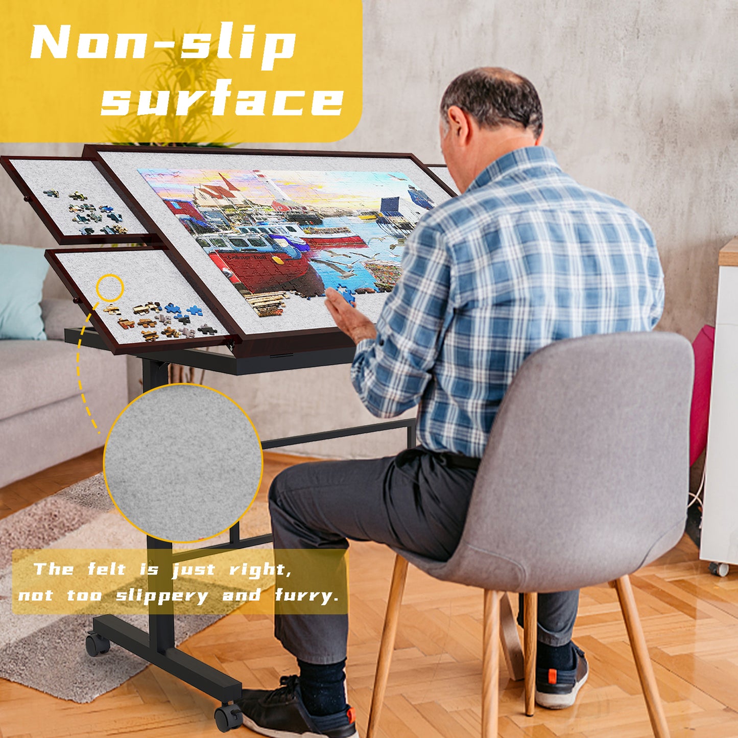 T-shaped jigsaw puzzle table