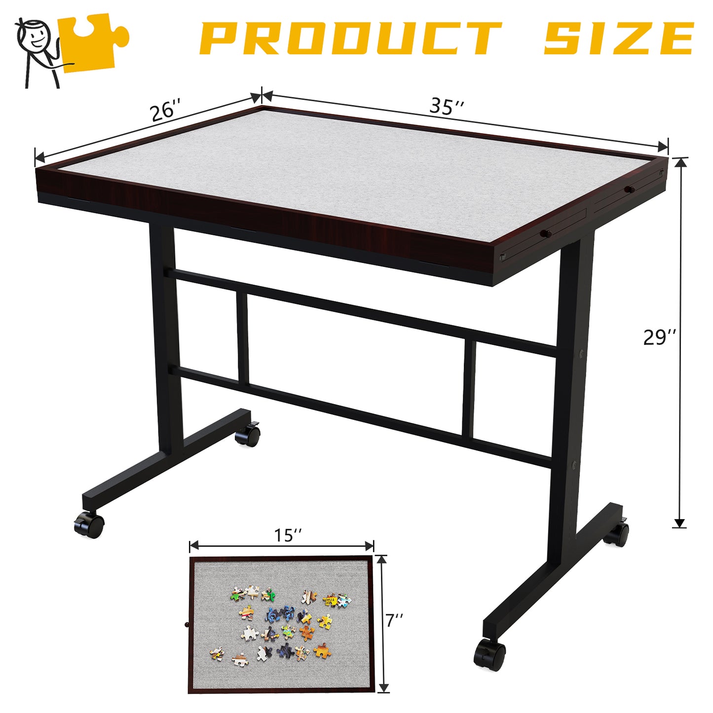 T-shaped jigsaw puzzle table