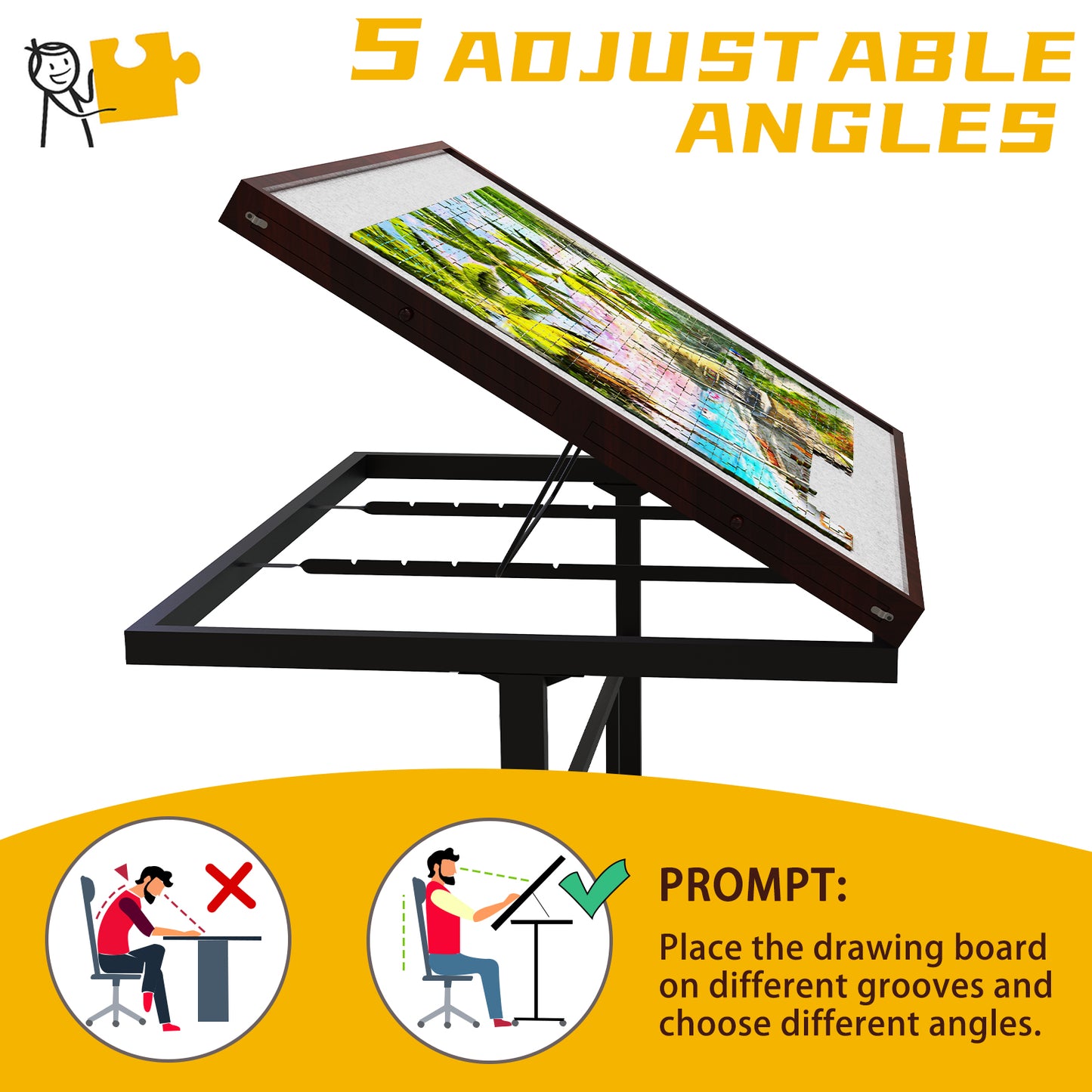 T-shaped jigsaw puzzle table