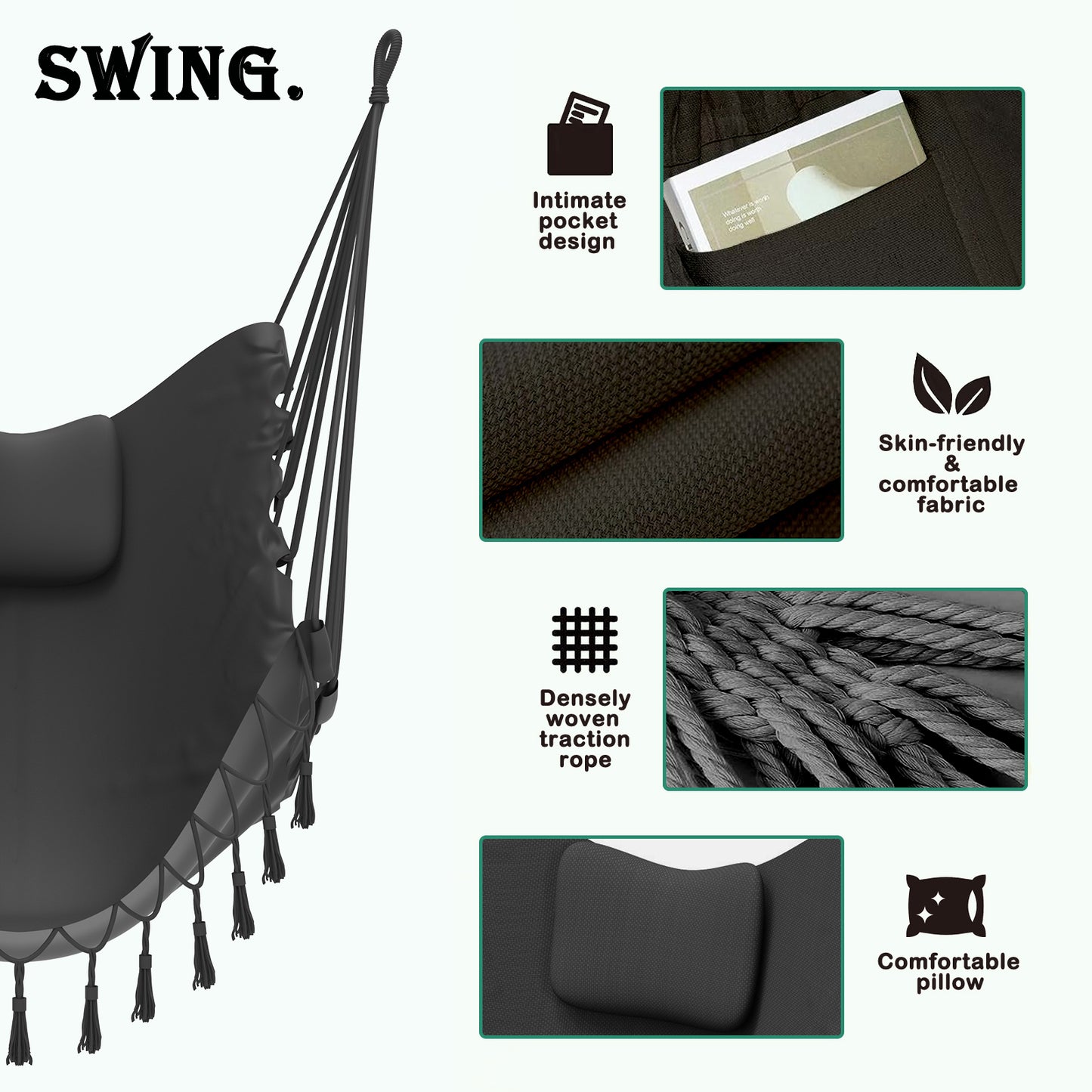 U-Shaped Hammock Chair with Stand