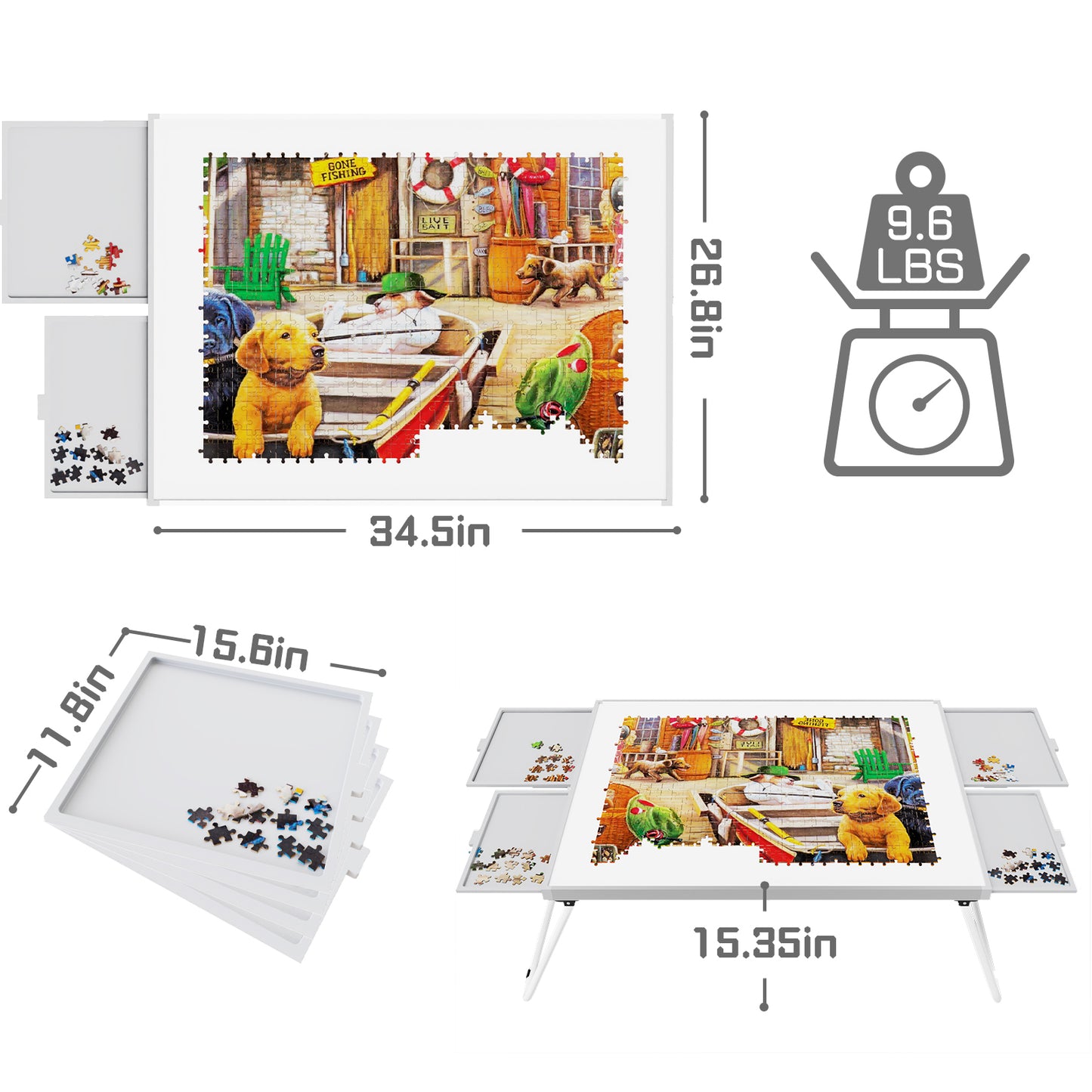 Aluminum alloy low jigsaw puzzle table