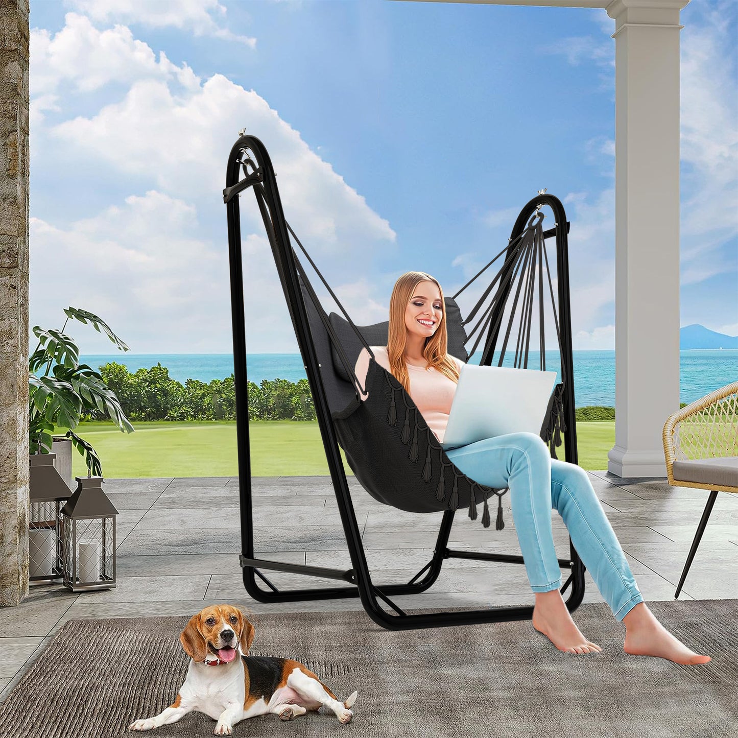 U-Shaped Hammock Chair with Stand