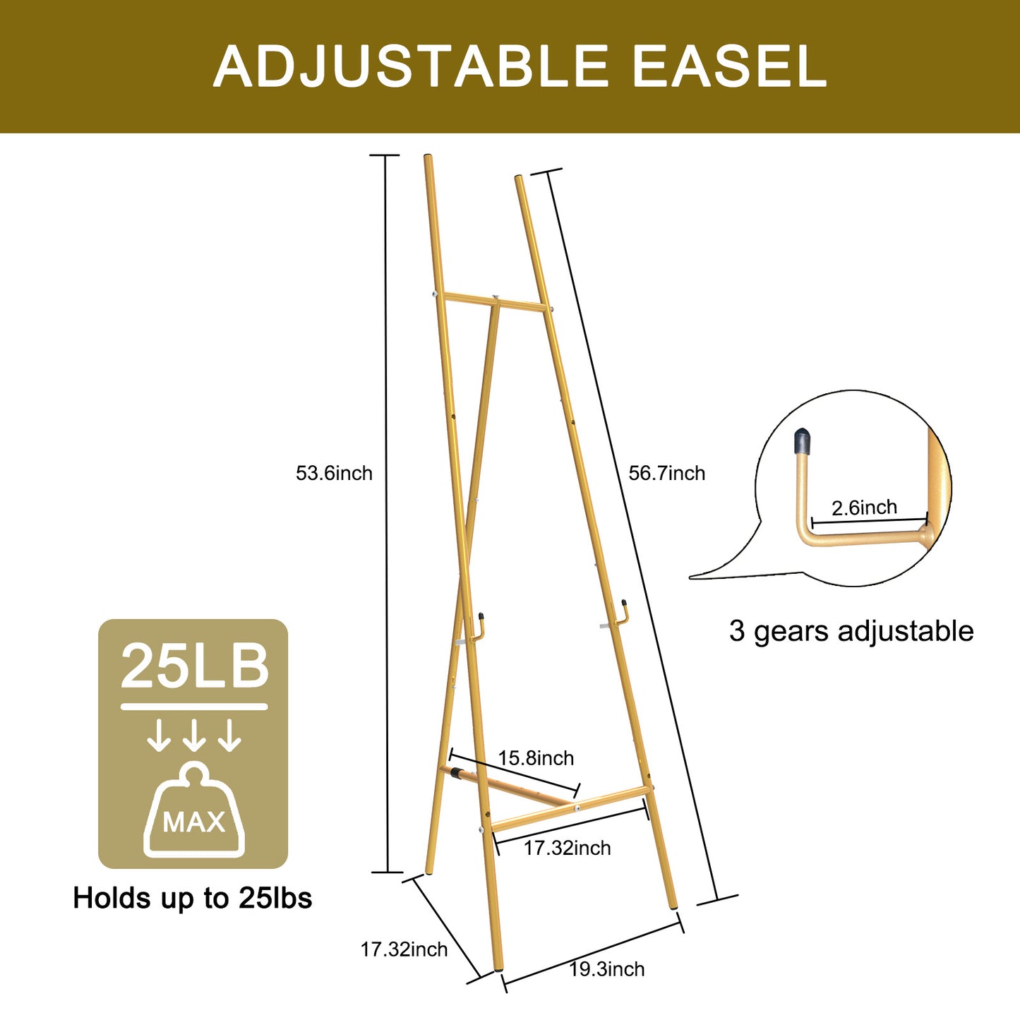 Gold Easel Stand for Sign