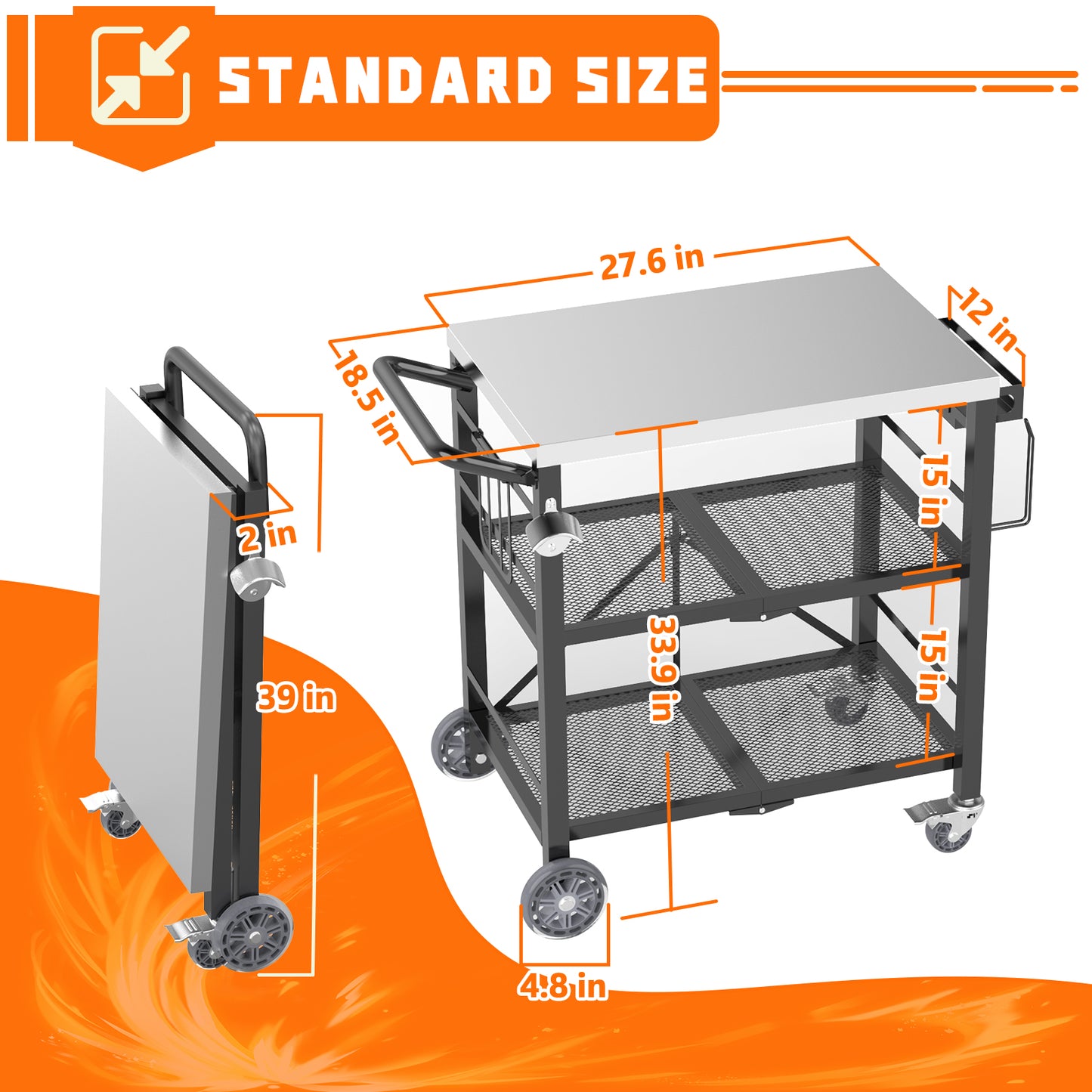Folding Grill Cart