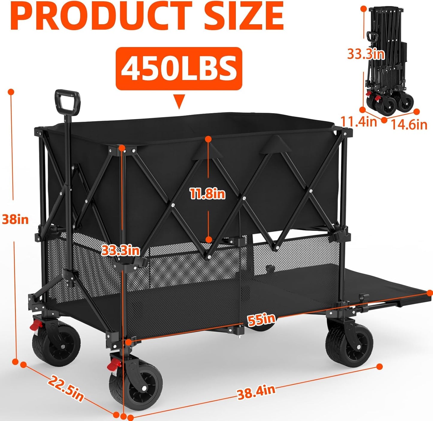 400L Large Double Decker Wagon Collapsible