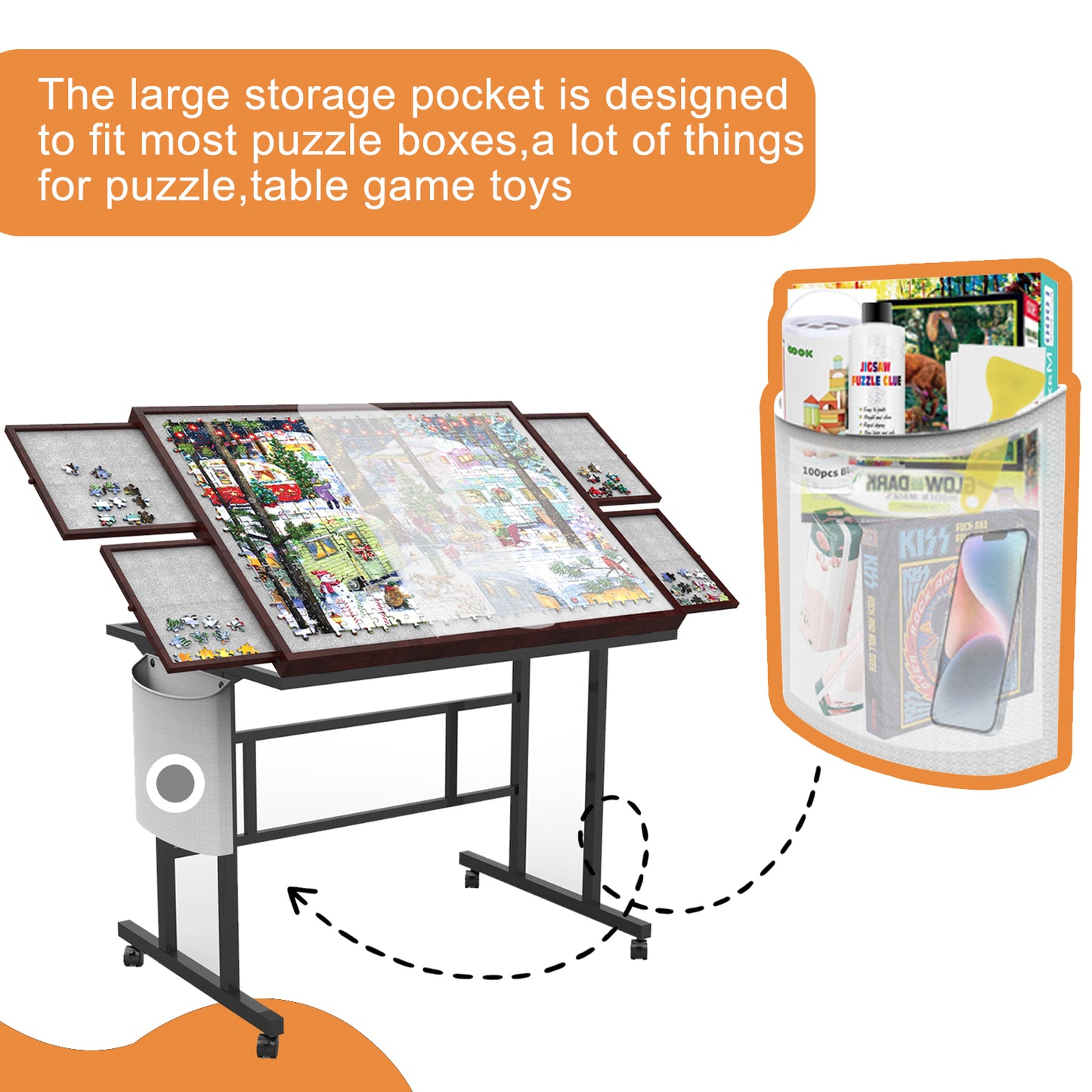 Double T-leg puzzle table