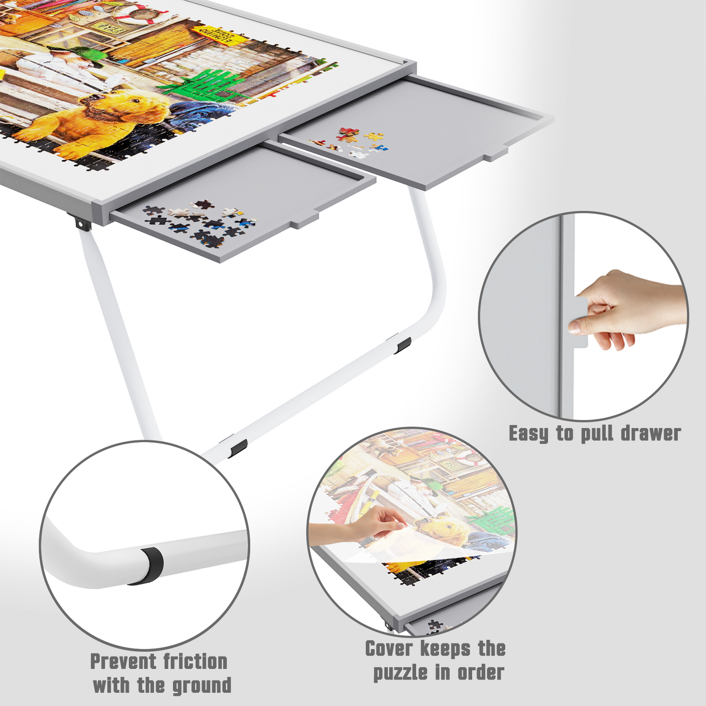 Aluminum alloy low jigsaw puzzle table