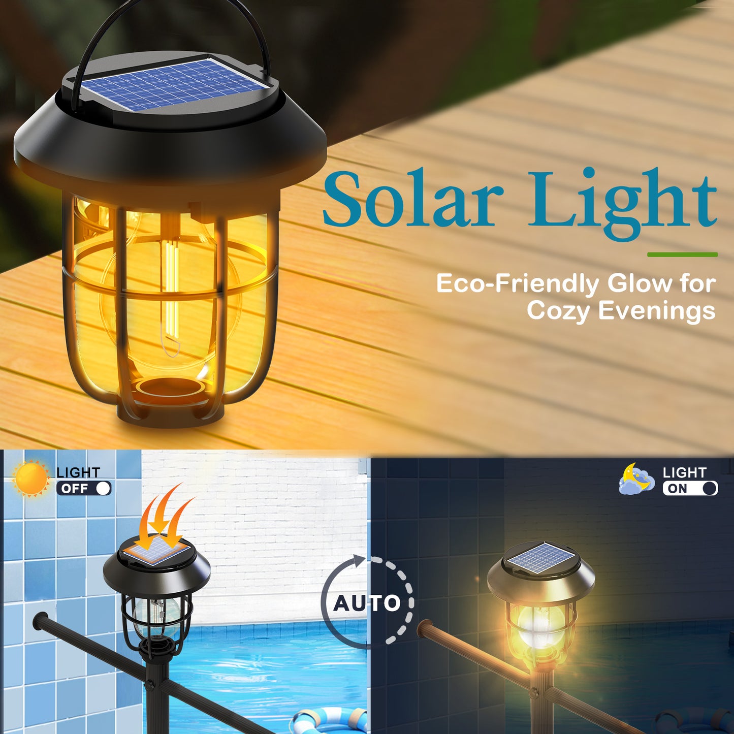 Solar Light Pool Towel Rack
