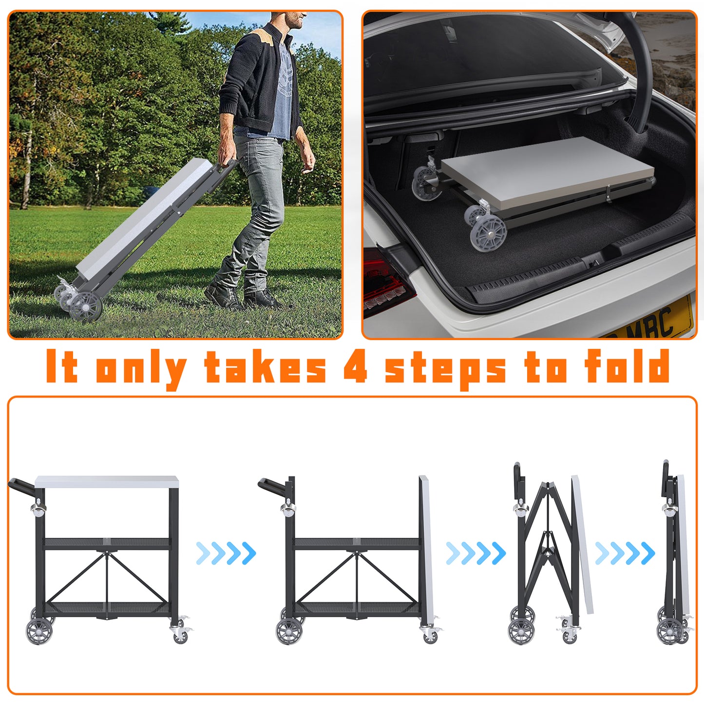 Folding Grill Cart