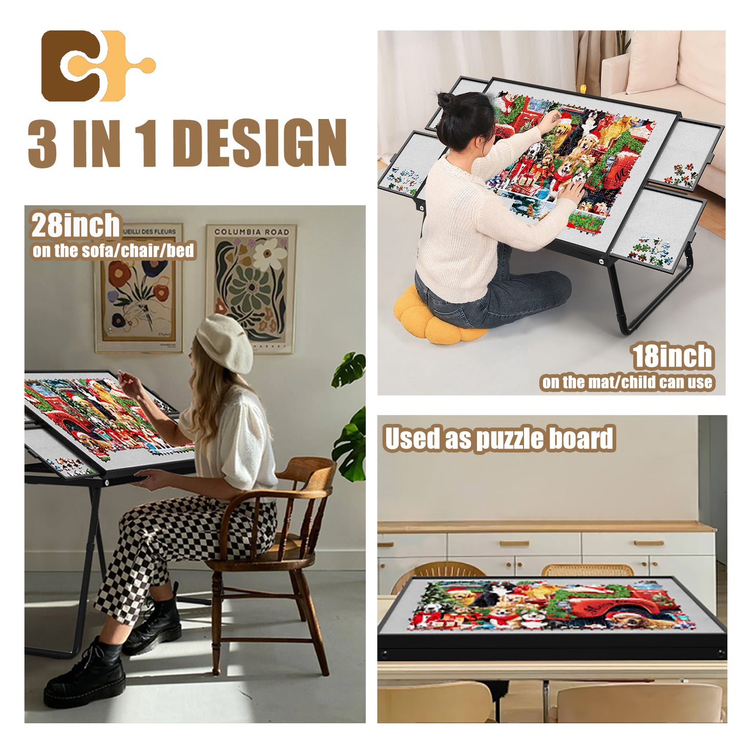 Jigsaw Puzzle Table Adjustable Height