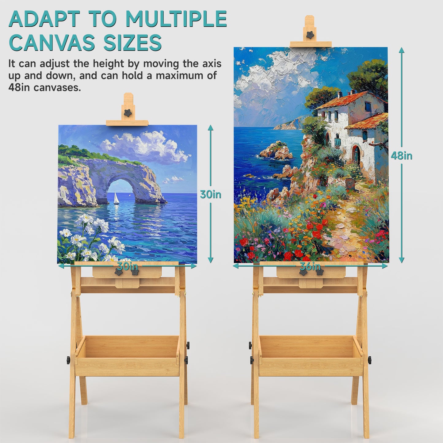 Large Painting Easel with Storage Box and Palette