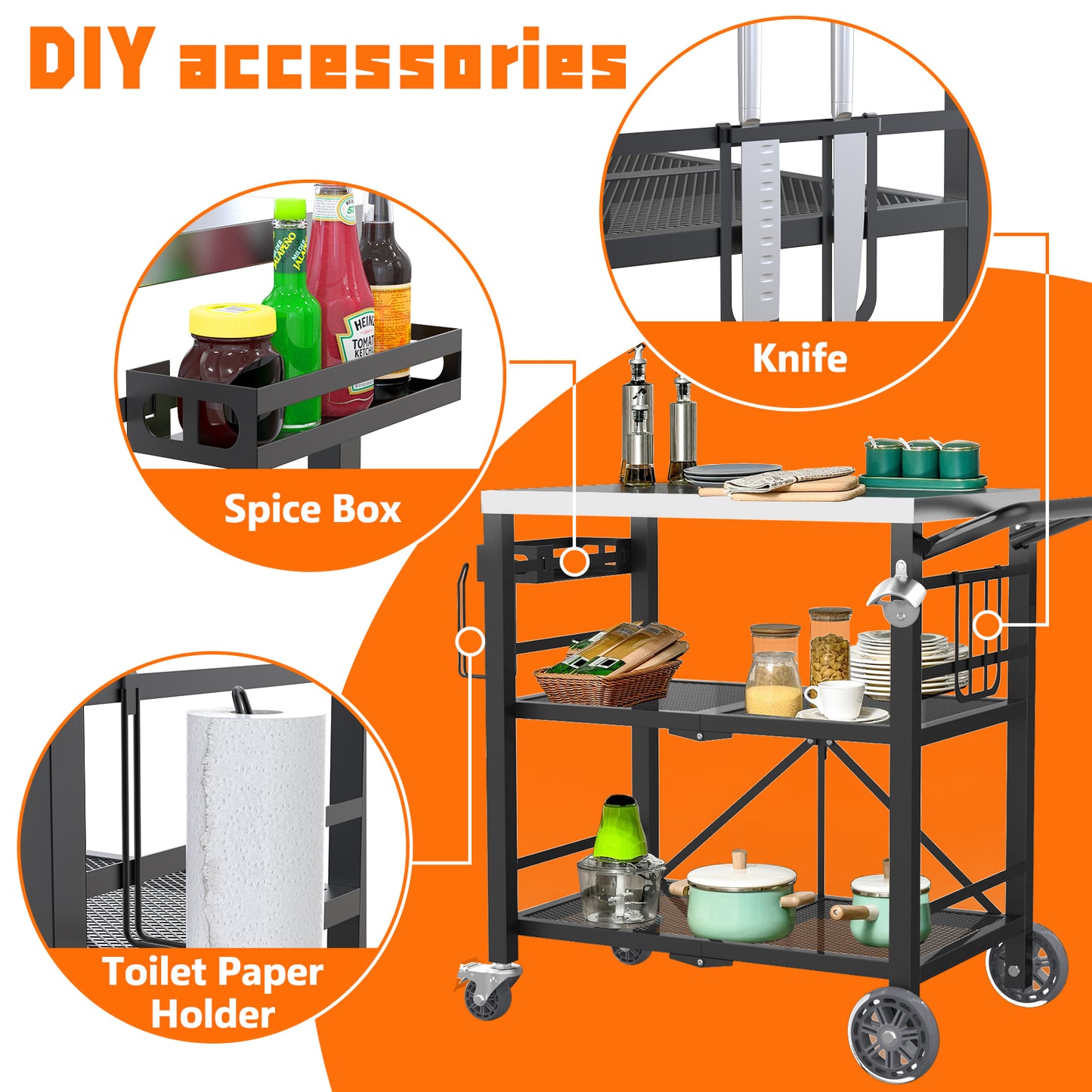 Folding Grill Cart