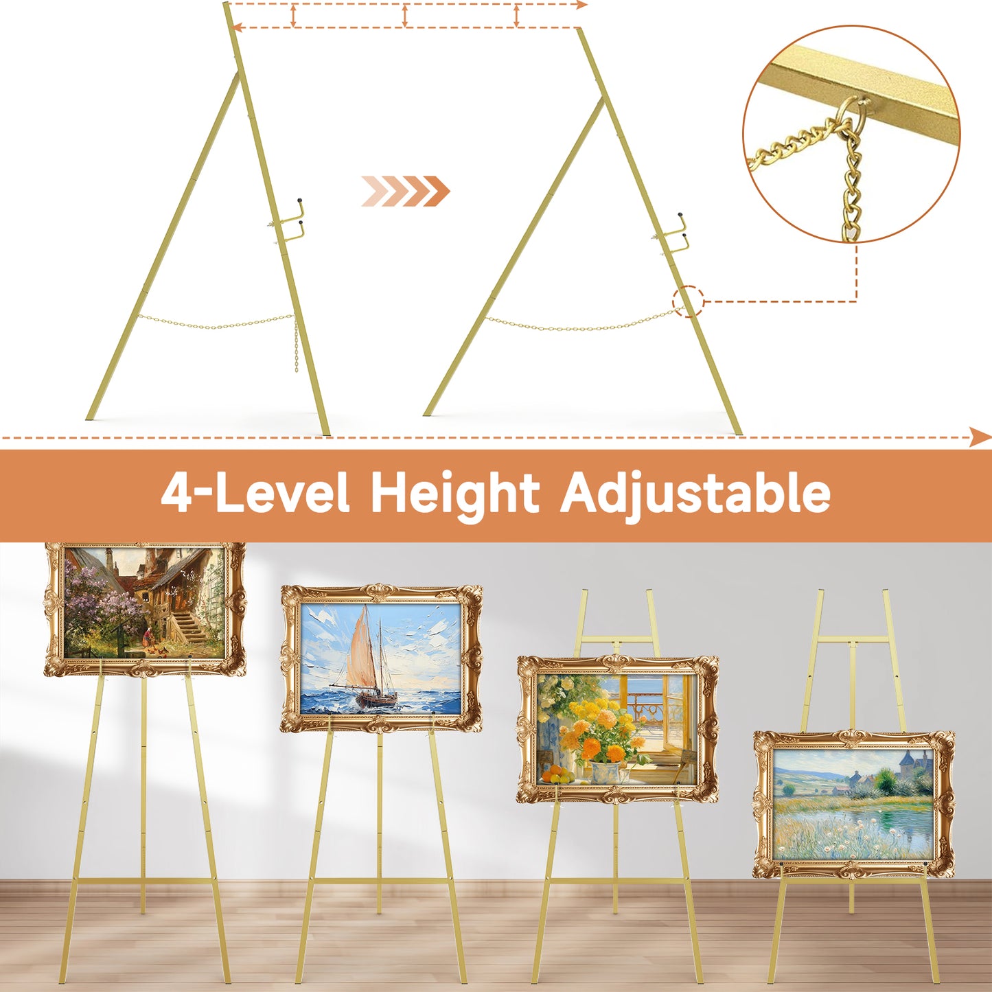 Gold Easel Stand for Sign