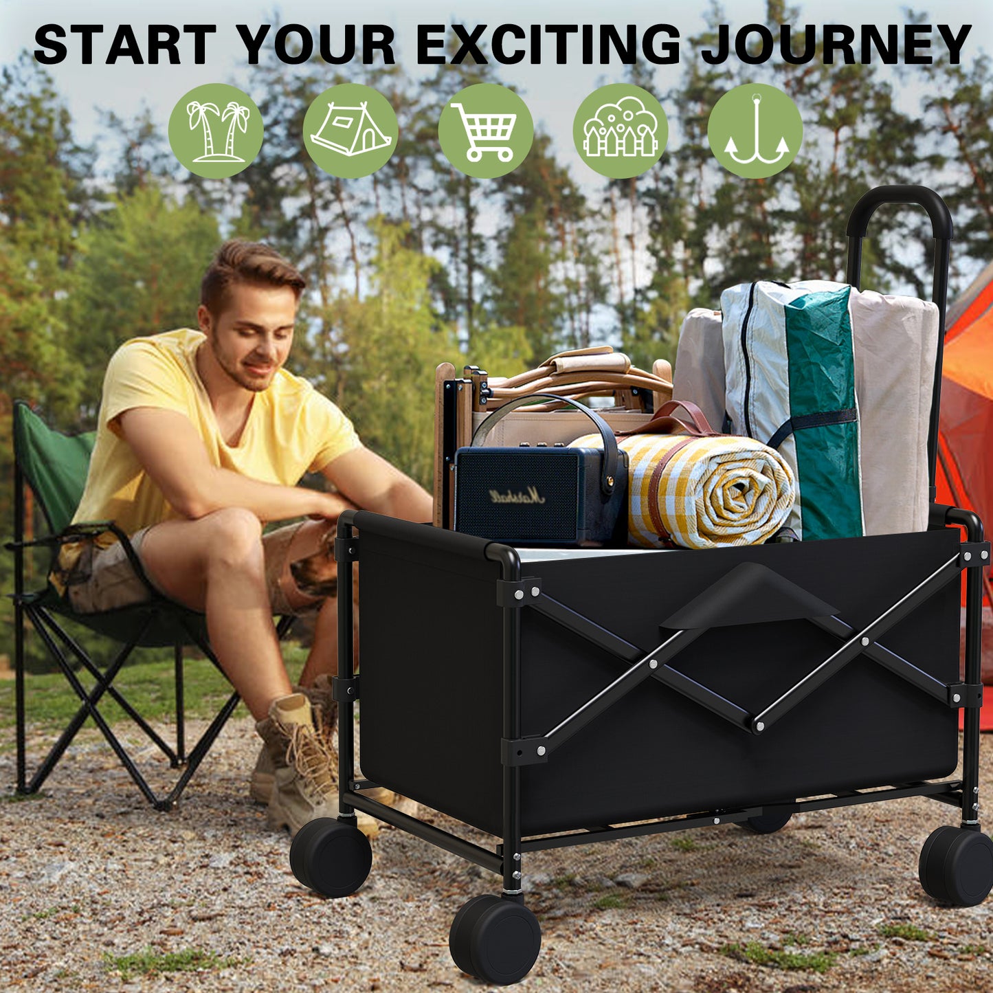 Collapsible Folding Shopping Cart