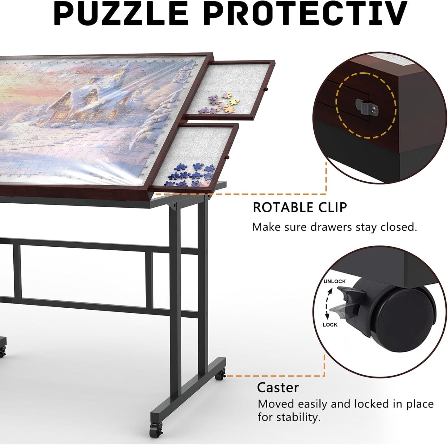 Double T-leg puzzle table