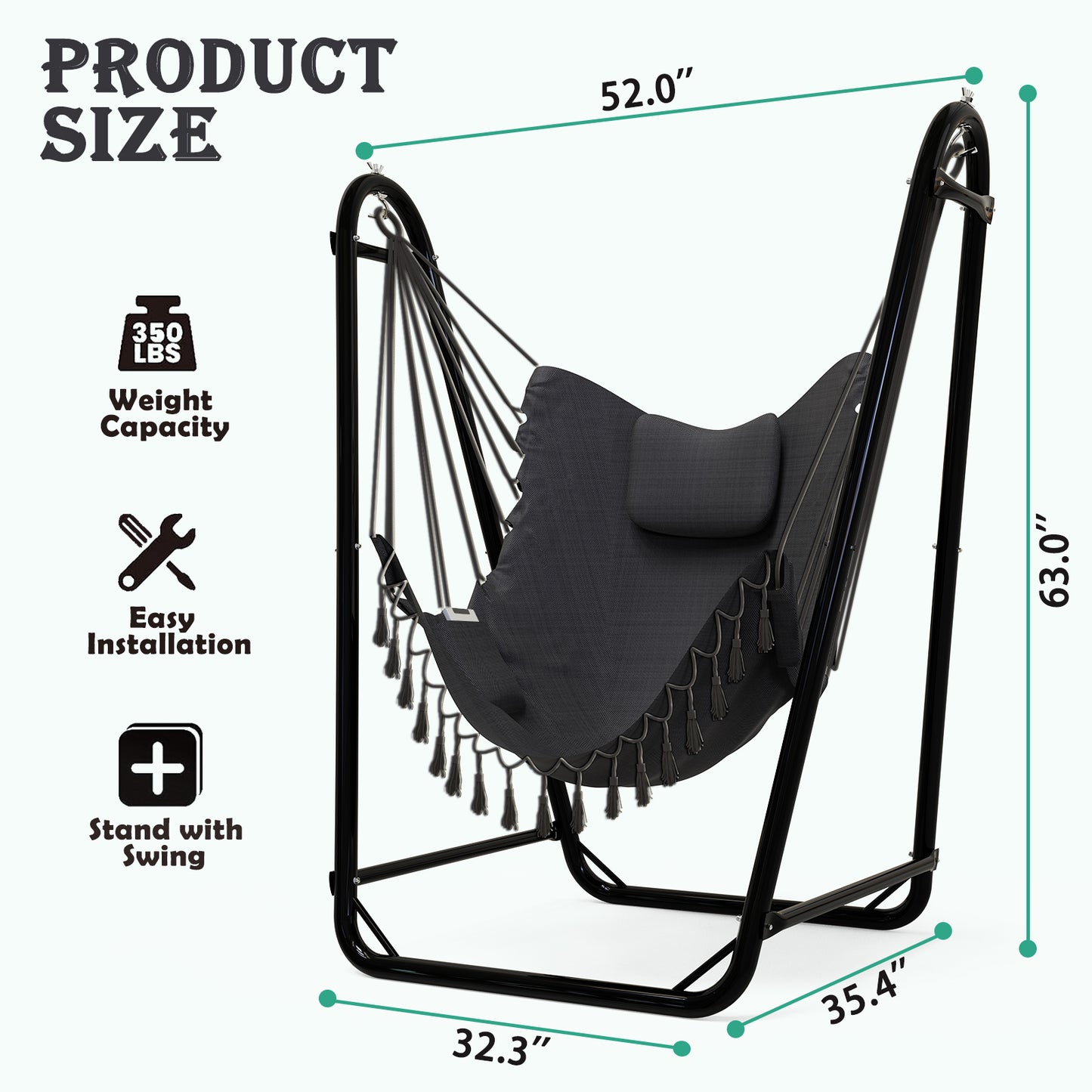 U-Shaped Hammock Chair with Stand