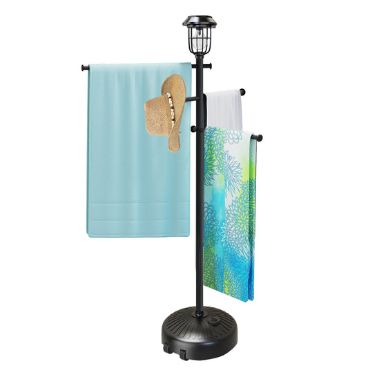 Solar Light Pool Towel Rack