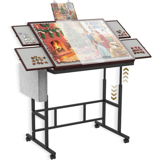 Jigsaw Puzzle Table 1500 Pieces with Legs & Storage Pocket