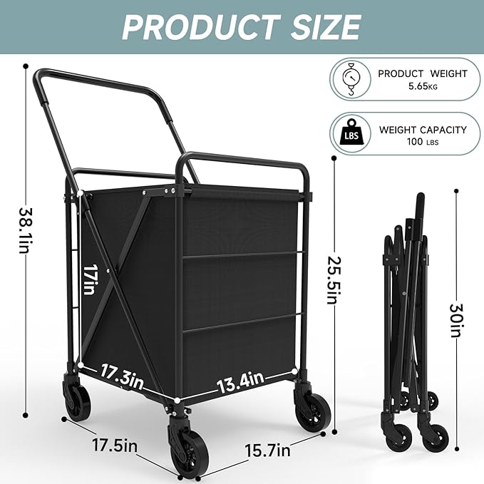 Folding Shopping Cart for Groceries