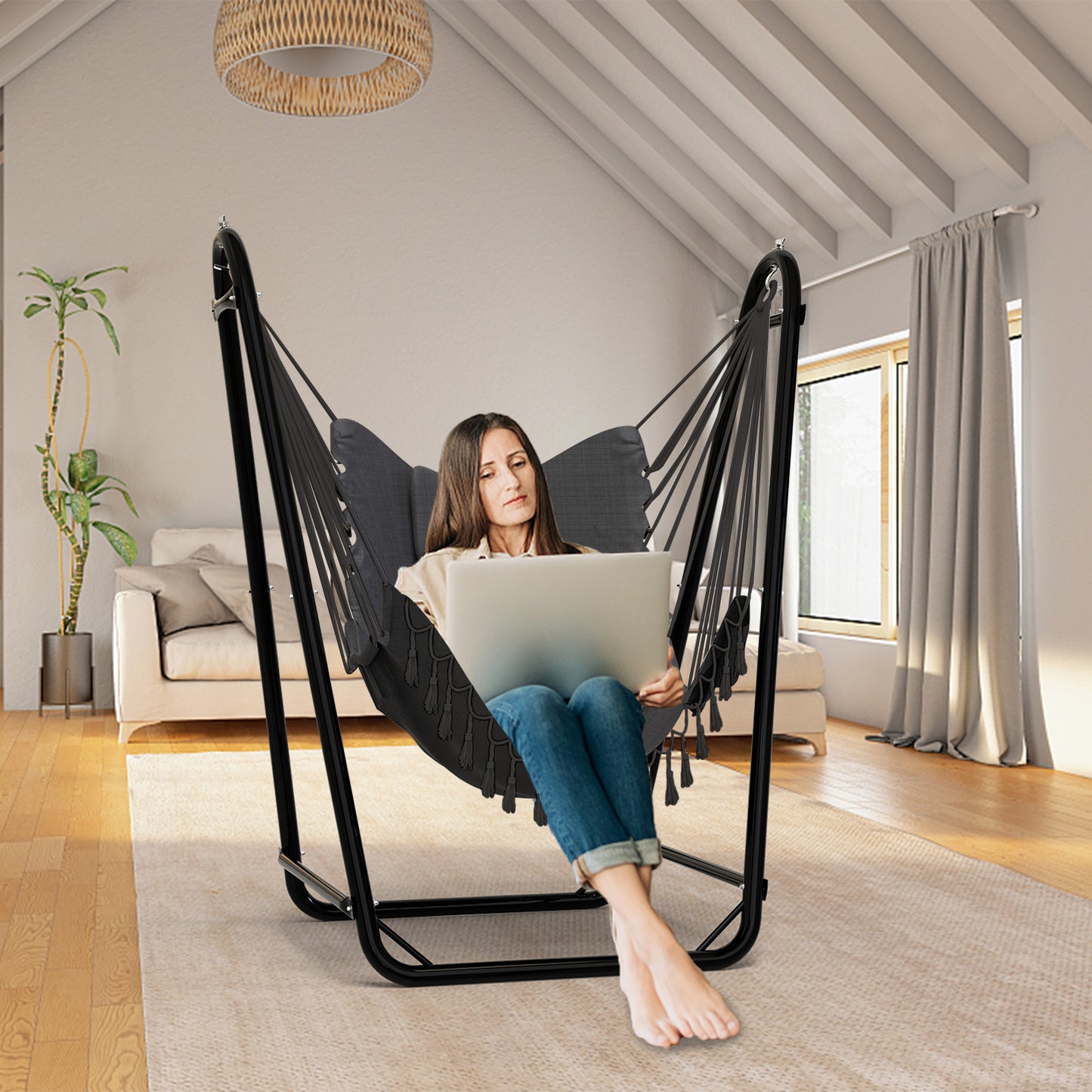 U-Shaped Hammock Chair with Stand