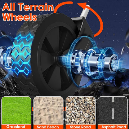 360LBS Heavy-Duty Wagons Carts Foldable, Folding Utility Wagon Carts for Groceries, Outdoor Camping, Shopping, Beach, Garden