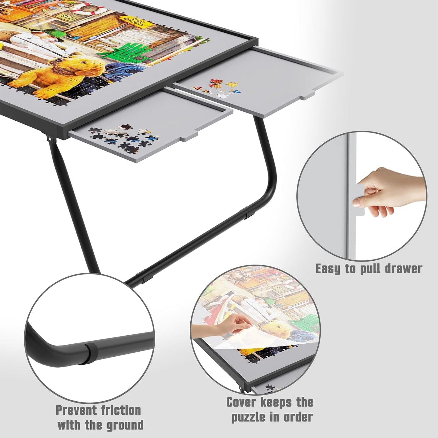 Aluminum alloy low jigsaw puzzle table