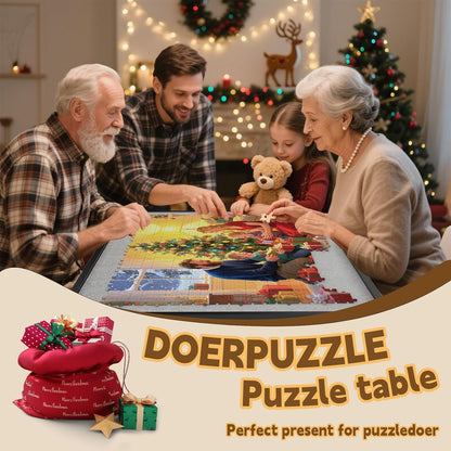 Puzzle Table 1500 Pieces, 3-in-1 Adjustable Jigsaw Puzzle Table with Cover – 18” & 28” Height, 5 Angle Tilt, Metal Frame, Foldable Puzzle Table with Drawers and Legs for All Ages